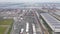 Amsterdam Westpoort, 11th of July 2021, The Netherlands. TMA Logistics, container storage and shipping facility. Aerial