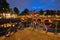 Amterdam canal, bridge and medieval houses in the evening