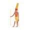 Amun Ra god of sun of ancient Egypt, flat vector illustration isolated on white background.