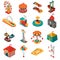 Amusement Park Isometric Icons Collection