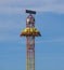 Amusement park: people before a roller coaster