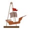 amusement park pirate ship line icon