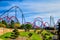 Amusement park Port Aventura, roller coaster
