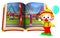 Amusement park scenery in the book and clown