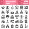 Amusement park solid icon set, children entertainment symbols collection or sketches. Playground glyph style signs for