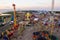 amusement park a view of an in the village of kirillovka in ukraine from the ferris wheel