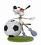 Amusing 3d dog football player.