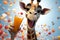 This amusing, charming giraffe sprinkles humor to brighten your day
