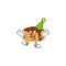 Amusing Clown chocolate cream pancake cartoon character mascot style