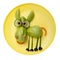 Amusing donkey made of green tomato