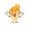 An amusing face orange ice cream cartoon design with tongue out