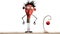 Amusing Funny Single Character, on White Isolated Background,