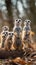Amusing meerkat family, quirky and charming in their playful antics