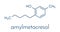 Amylmetacresol antiseptic drug molecule. Used in lozenges to treat sore throat. Skeletal formula.