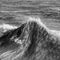 Amzing image of individual wave breaking and cresting during violent windy storm in black and white with superb detail