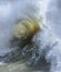 Amzing image of individual wave breaking and cresting during violent windy storm with superb wave detail