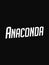 Anaconda text isolated on black background.Vector design