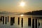 Anacortes Port and Pilings at Sunrise