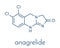 Anagrelide essential thrombocytosis drug molecule. Skeletal formula.