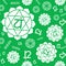 Anahata chakras seamless pattern. Vector esoteric background. Hinduism, buddhism. Line symbol