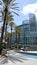 Anaheim, CA / USA - May 30, 2018: Conference attendees enjoy a break at the Convention Center fountain