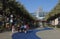 Anaheim, CA / USA - October 2, 2019: Conference attendees walking from the Convention Center