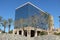 ANAHEIM, CALIFORNIA - 1 MAR 2021: The Anaheim City Hall Building with stone wall