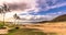 Anakena beach, Easter Island - July 10, 2017: Landscape of Anakena beach, Easter Island