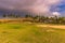 Anakena beach, Easter Island - July 10, 2017: Landscape of Anakena beach, Easter Island