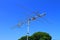 Analog antennas with blue sky background