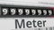Analog counter or meter with ELECTRIC text. Conceptual 3D animation