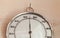 Analog hygrometer hanging on the wall