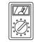 Analog multimeter icon, outline style