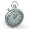 Analogue metal stopwatch on the white background. 3D