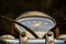 Analogue speedometer of vintage Japanese motorcycle