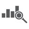 Analyse glyph icon, business and strategy, graph sign, vector graphics, a solid pattern on a white background, eps 10.