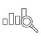 Analyse thin line icon, business and strategy, graph sign, vector graphics, a linear pattern on a white background, eps