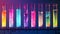 Analysing glass test tubes samples in a science laboratory