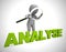 Analysis or analyse concept icon shows scrutiny of data or finances - 3d illustration