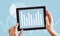 Analysis chart graph concept, blue charts and graphs