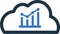 Analysis, cloud statistics icon. Vector graphics