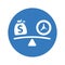 Analysis debt risk icon / Blue version