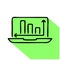 Analysis, finance infographic flat line icon. Online accounting