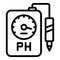 Analysis ph meter icon, outline style