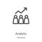 analytic icon vector from teamwork collection. Thin line analytic outline icon vector illustration. Linear symbol for use on web