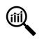 Analytic vector icon - magnifying glass with bar chart