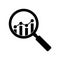 Analytic vector icon - magnifying glass with bar chart