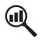 Analytic vector icon - magnifying glass with bar chart