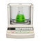 Analytical balance, digital lab scale with chemical flask. 3D rendering