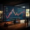 Analytical showcase Business, stock market trends presented through visual overview